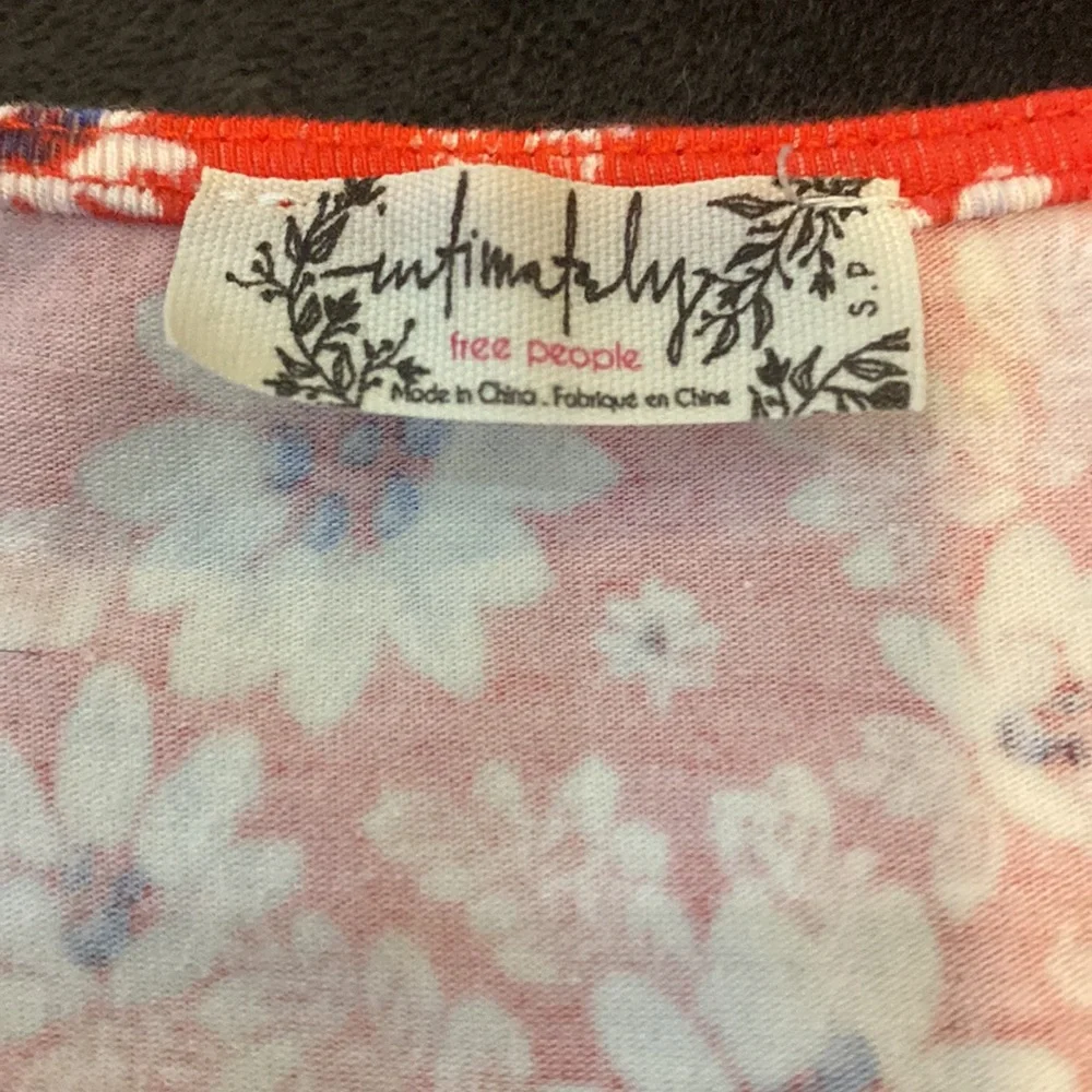 Free People Red Floral Print Body Suit - Small - Picture 8 of 9